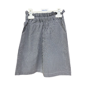 Girl's black and white checkered capri pants